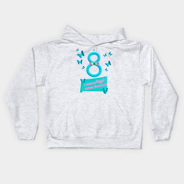 I Support Women's Rights & Wrongs Kids Hoodie by Chahrazad's Treasures